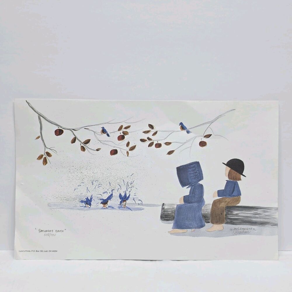 Diane Graebner Limited Edition Print 'Saturday Bath" 558/750 Amish Folk Art